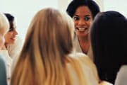 group of women in conversation