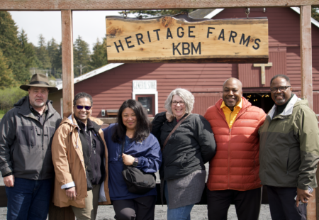 Photo of ABHMS delegation visiting Kodiak Baptist Mission in Kodiak, Alaska, in June 2024.