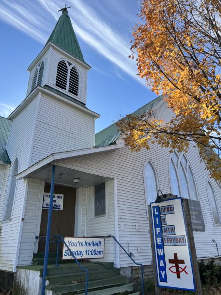 Photo of the exterior of Lifeway Church from the perspective of the entrance.