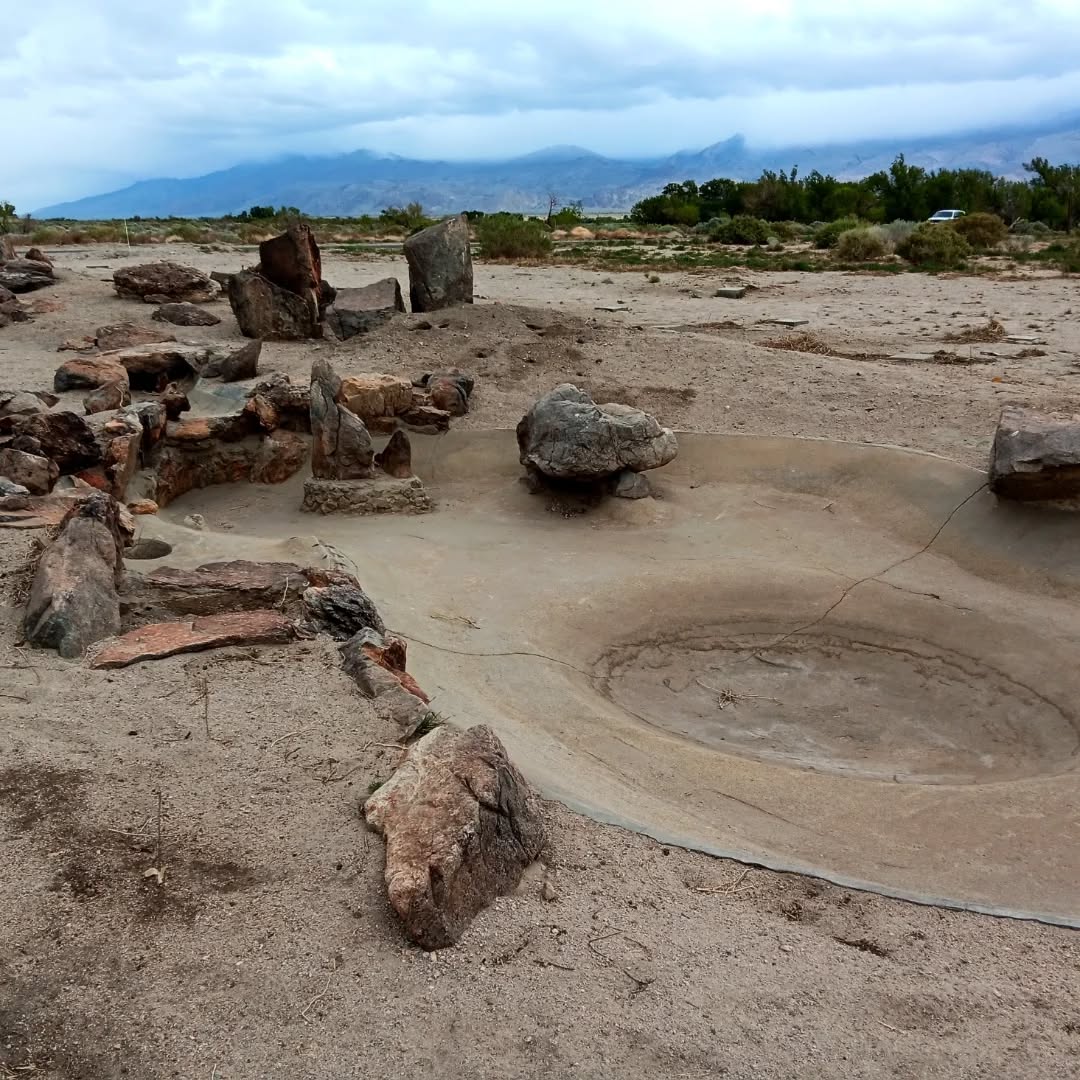 A photo of ruins of the Manzanar internment camp where Japanese Americans were held for the duration of World War II.