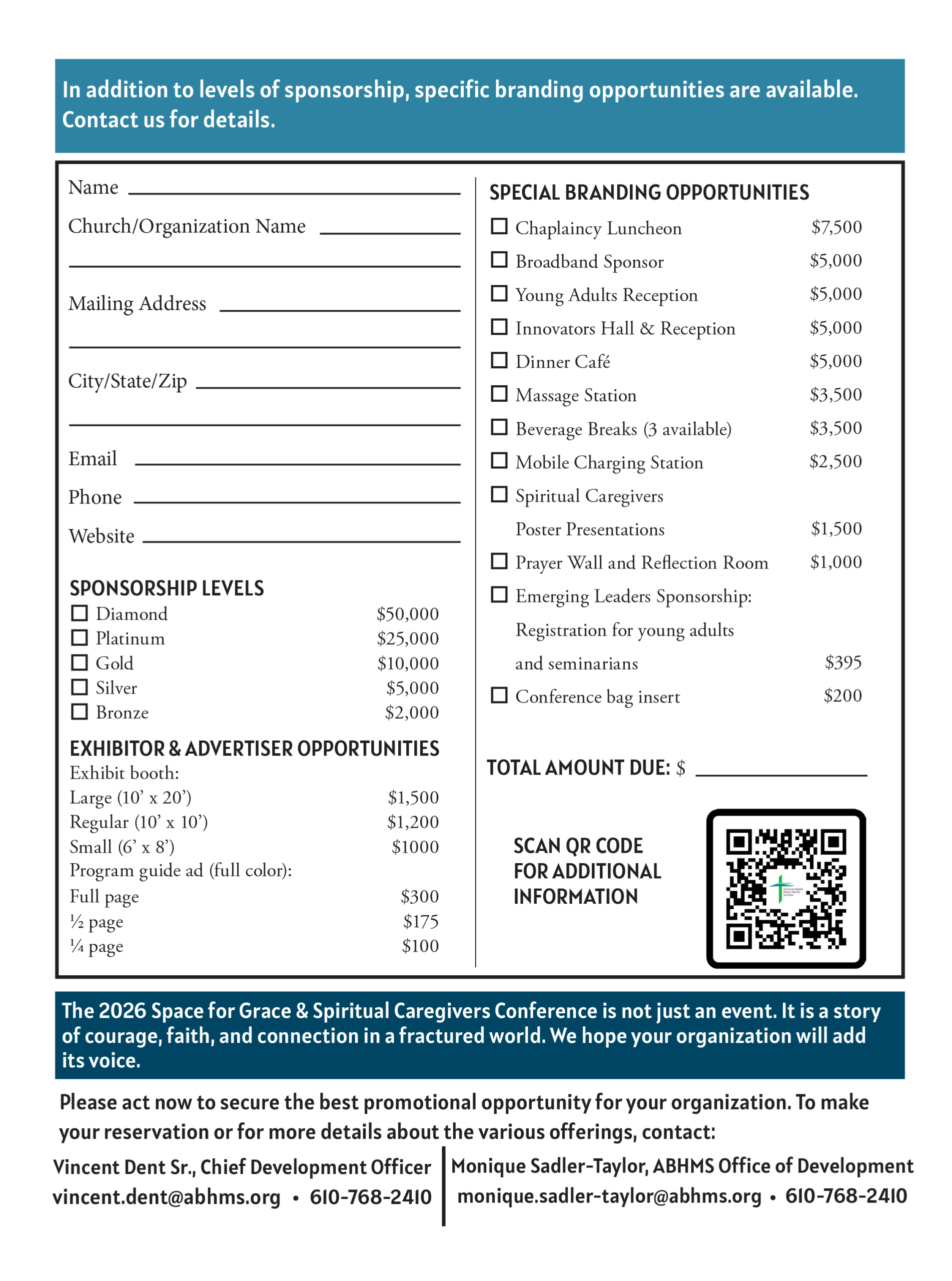 Graphic of Additional Sponsorship Opportunities at 2026 S4G & SCC